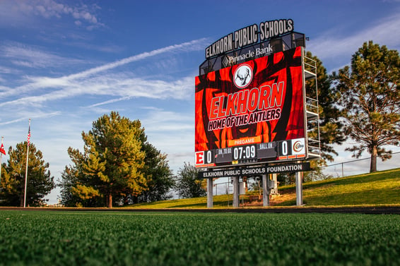 Elkhorn HS 3426 Football Video Scoreboard Pregame with Branding