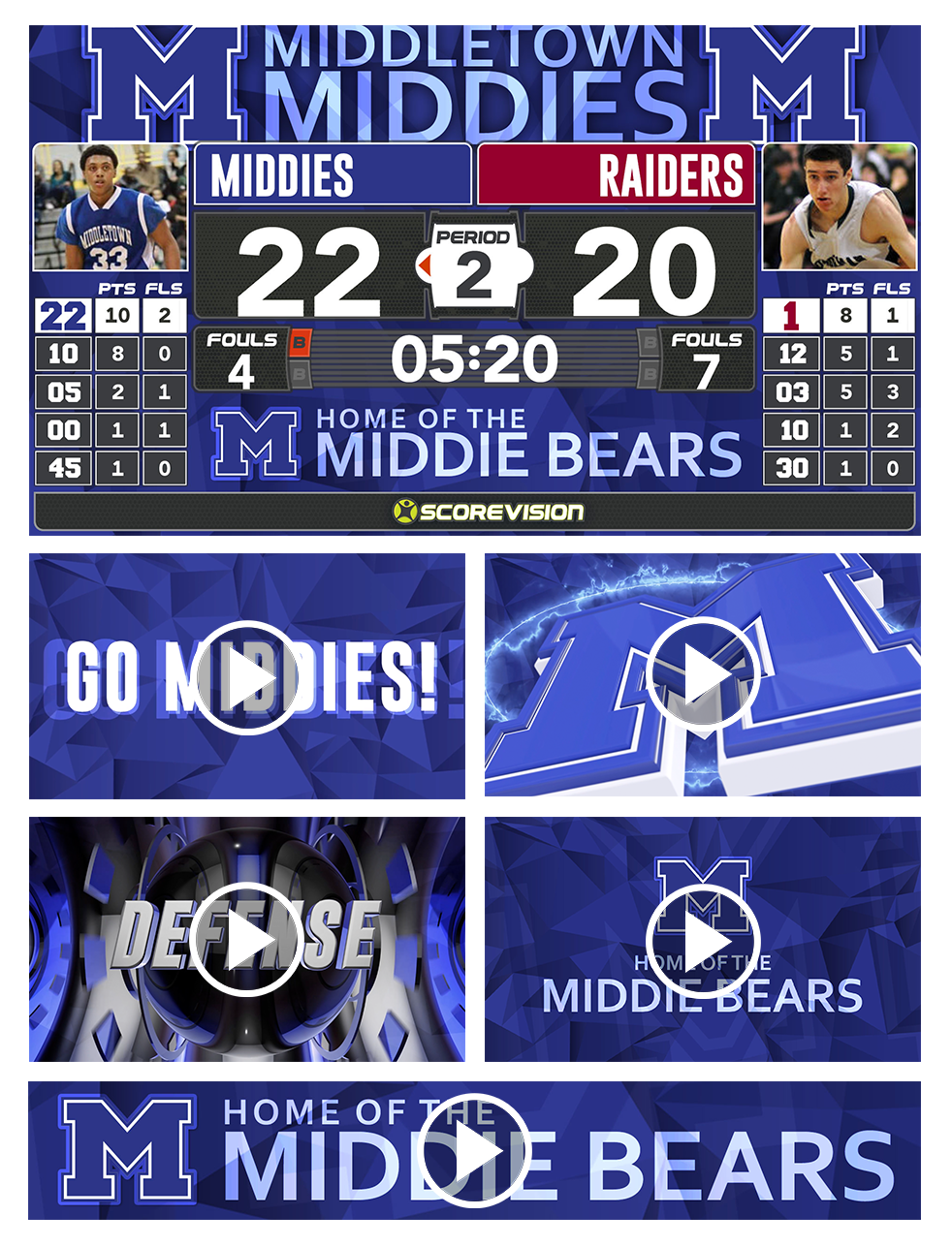 ScoreVision Game Day Enhancement Pack Creative and Video Components