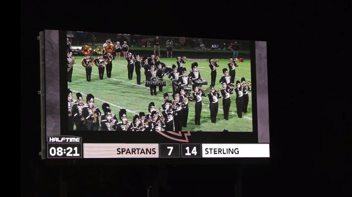 2513 Football Video Scoreboard - Marching Band and Live Video Feed