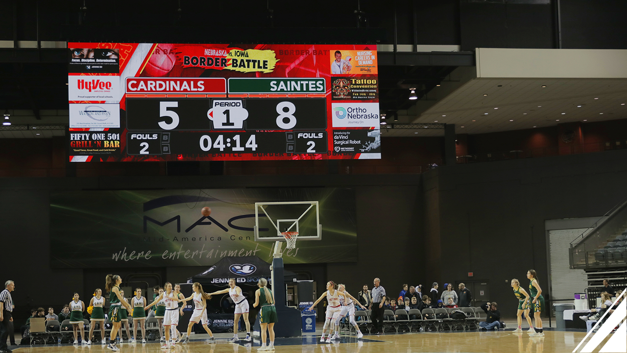 Basketball Video Scoreboard at Mid America Center Arena 